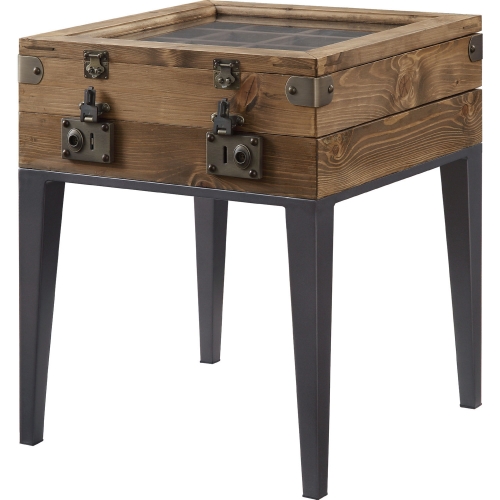 Kolin Accent Table in Rustic Oak & Matte Gray