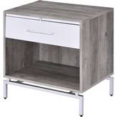 Cistus Accent Table in Weathered Gray Oak & White