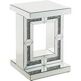 Noralie Accent End Table in Mirror & Faux Diamonds