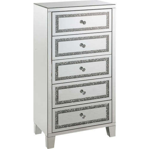 Noor Cabinet in Mirror & Faux Diamonds Inlay