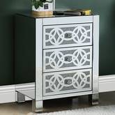 Noralie Accent End Table in Mirror & Faux Diamonds