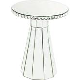 Lotus Accent End Table in Mirror & Faux Crystals Inlay