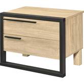 Erasto Accent End Table in Oak & Black Finish