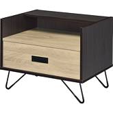 Melkree Accent End Table in Oak & Black Finish