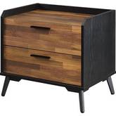 Jiranty Accent End Table in Walnut & Black Finish