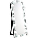 Noralie Lighted Floor Mirror in Mirror & Faux Diamonds