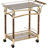 Helmut Serving Cart in Golden Plated & Clear Glass
