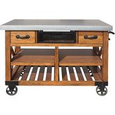 Kailey Kitchen Cart in Antique Oak