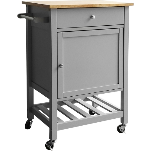 Hoogzen Kitchen Cart in Natural & Gray