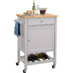 Hoogzen Kitchen Cart in Natural & Gray