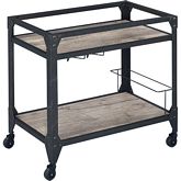 Jorgensen Serving Cart in Rustic Oak & Charcoal