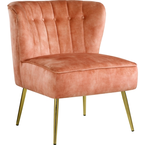 Sambell Accent Chair in Tufted Orange Velvet