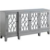 Magdi Accent Cabinet in Antique Gray Finish & Mirror
