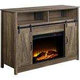 Tobias 51" Fireplace TV Stand in Rustic Oak Finish