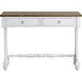 Carminda Console Table in Wood & Antique White Finish