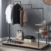 Brantley Clothing Rack in Oak & Sandy Gray Metal