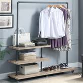 Brantley Clothing Rack in Oak & Sandy Gray Metal