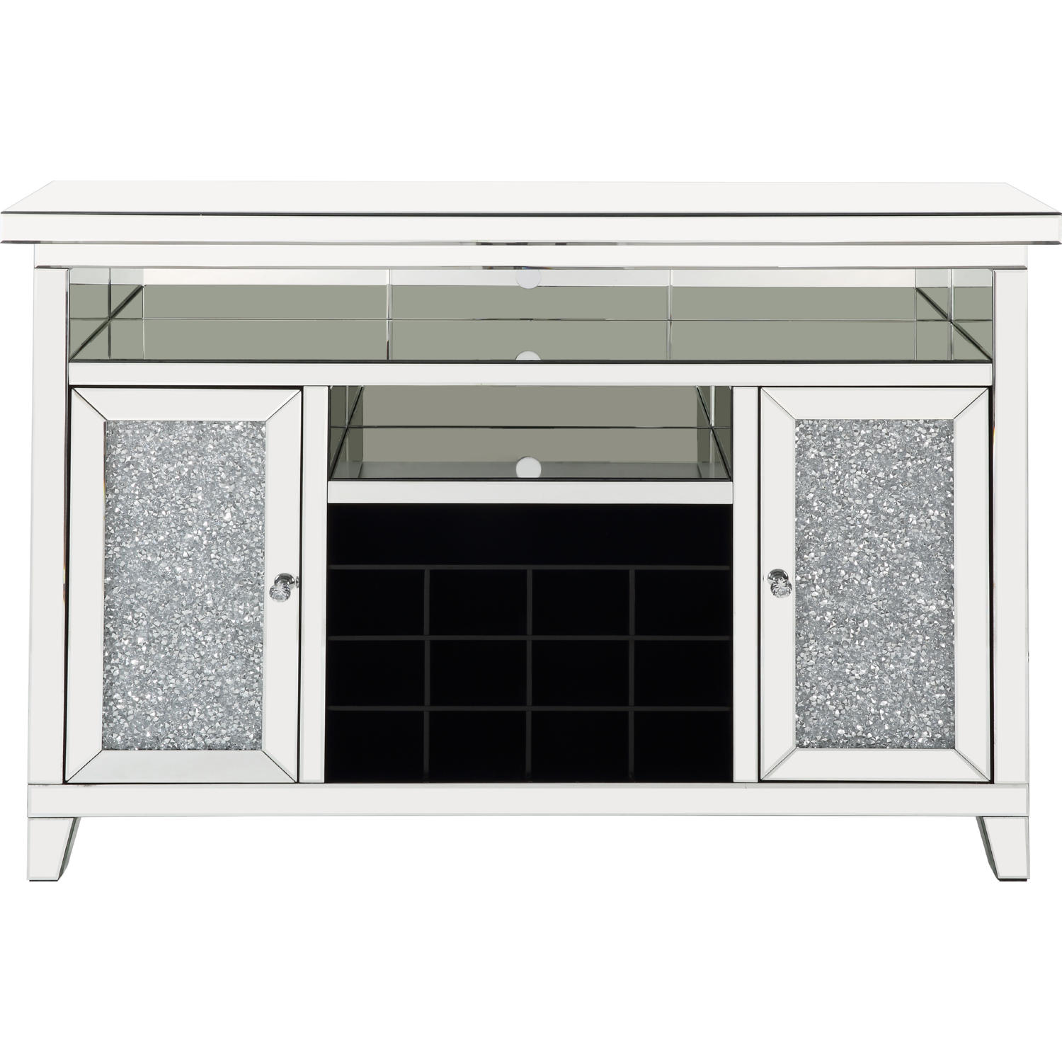 ACME Furniture Noralie Mirrored Wine Cabinet with LED - Thumbnail 3