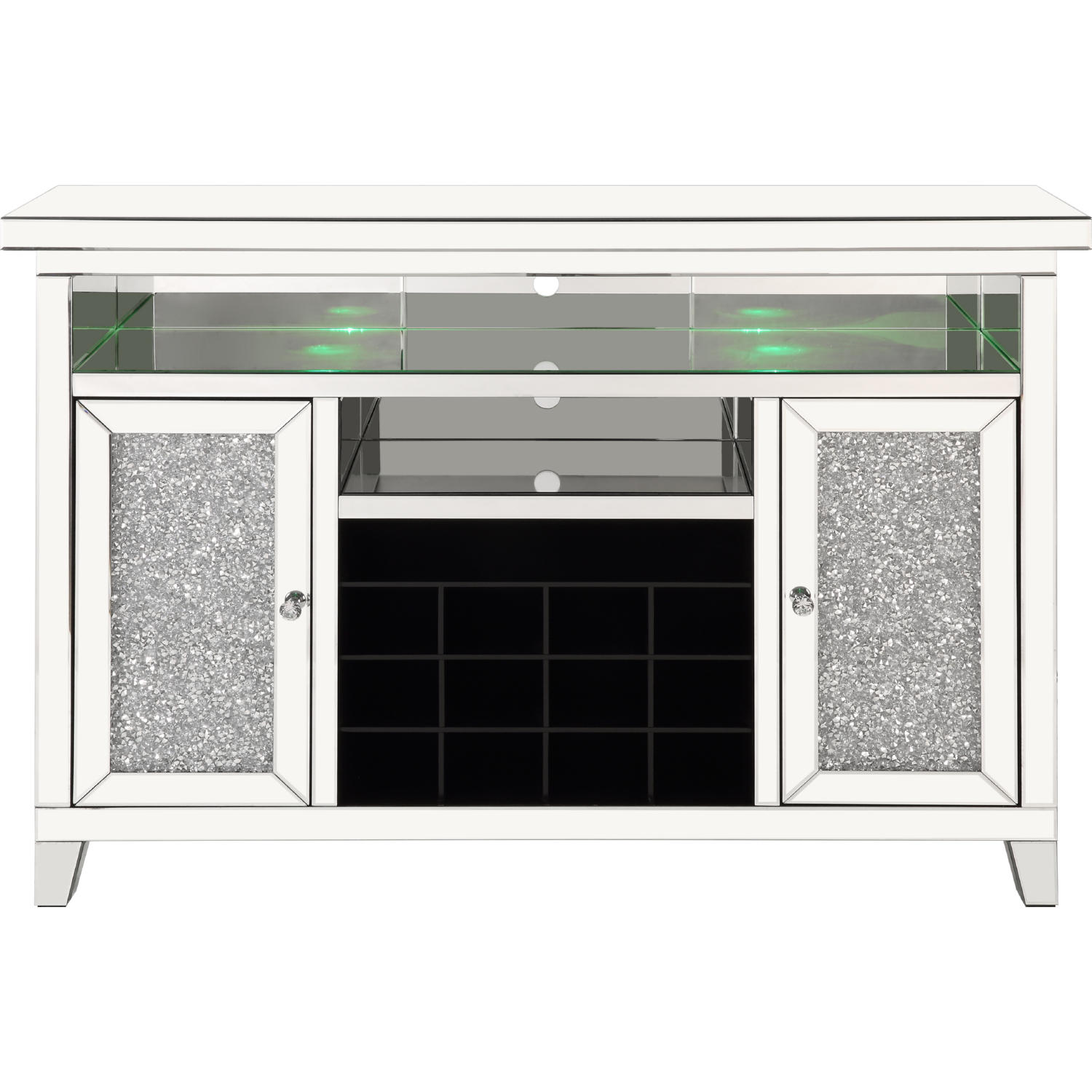 ACME Furniture Noralie Mirrored Wine Cabinet with LED - Thumbnail 5