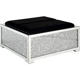 Noralie Stoarge Ottoman in Mirror & Faux Diamonds