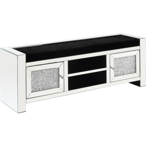 Noralie Stoarge Bench in Mirror & Faux Diamonds