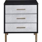 Myles Nightstand in Black, Silver & Gold