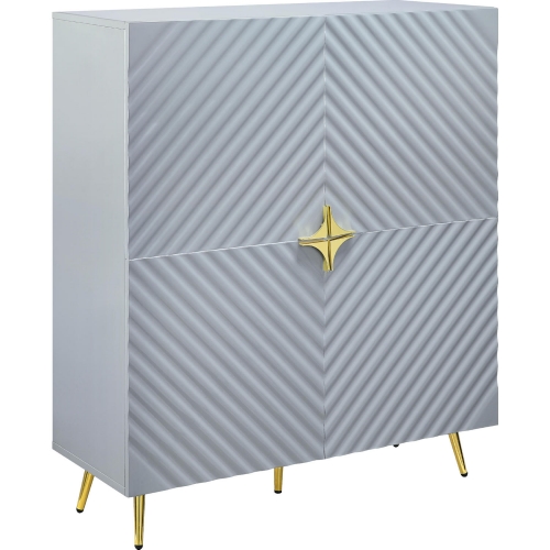 Gaines Console Cabinet in High Gloss Gray