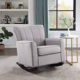 Denzell Accent Rocking Chair in Light Gray Linen