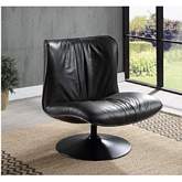 Piotr Accent Chair in Morocco Top Grain Leather & Metal