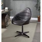 Pipino Accent Chair in Antique Ebony Top Grain Leather & Metal