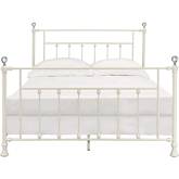 Comet Queen Bed in White Metal & Acrylic