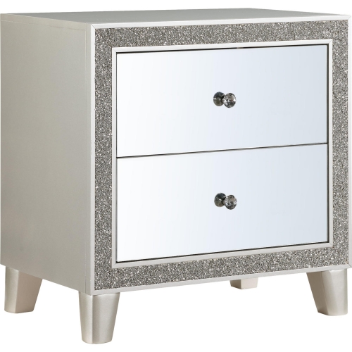 Sliverfluff Nightstand in Mirror & Champagne Finish