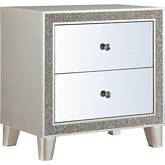 Sliverfluff Nightstand in Mirror & Champagne Finish