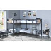 Cordelia Twin over Twin Bunk Bed in Sandy Black & Dark Bronze Metal
