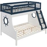 Farah Twin over Full Bunk Bed in Navy Blue & White Finish
