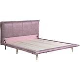 Metis King Bed in Pink Top Grain Leather