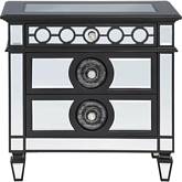 Varian II Nightstand in Black & Glass Mirror Finish