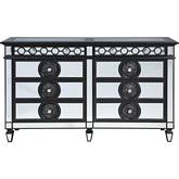 Varian II 8 Drawer Dresser in Black & Glass Mirror Finish