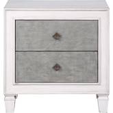 Katia 2 Drawr Nightstand in Rustic Gray & White Finish