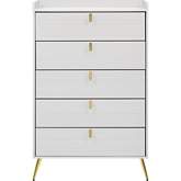 Zeena Chest in White & Gold Metal