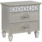 Varian Nightstand in Silver & Mirror