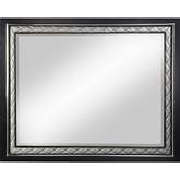 Nicola Mirror in Diamond Quilted Silver Eco Leather & Black Finish