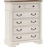 Florian Chest in Natural & Antique White Finish Wood