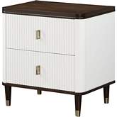 Carena Nightstand in White & Brown Finish