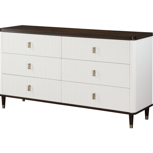 Carena Dresser with Jewelry Tray in White & Brown Finish