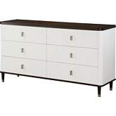 Carena Dresser with Jewelry Tray in White & Brown Finish