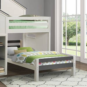 Ratana Optional Twin Bed for Loft Bed in Gray & White Finish