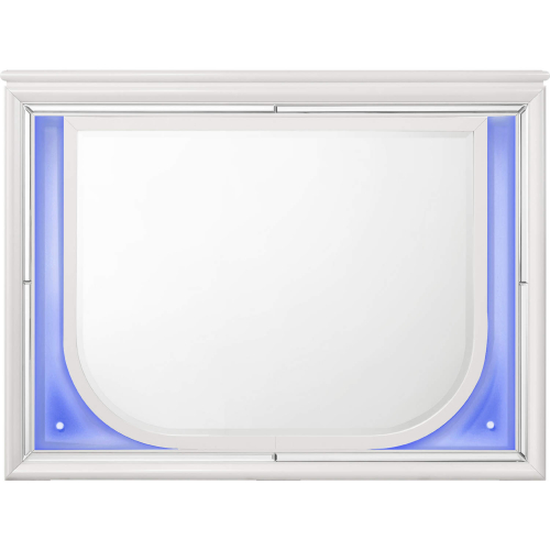 Tarian Mirror with Led in Pearl White Finish