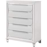 Tarian Chest in Pearl White Finish & Acrylic