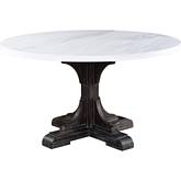 Gerardo Dining Table in White Marble & Weathered Espresso